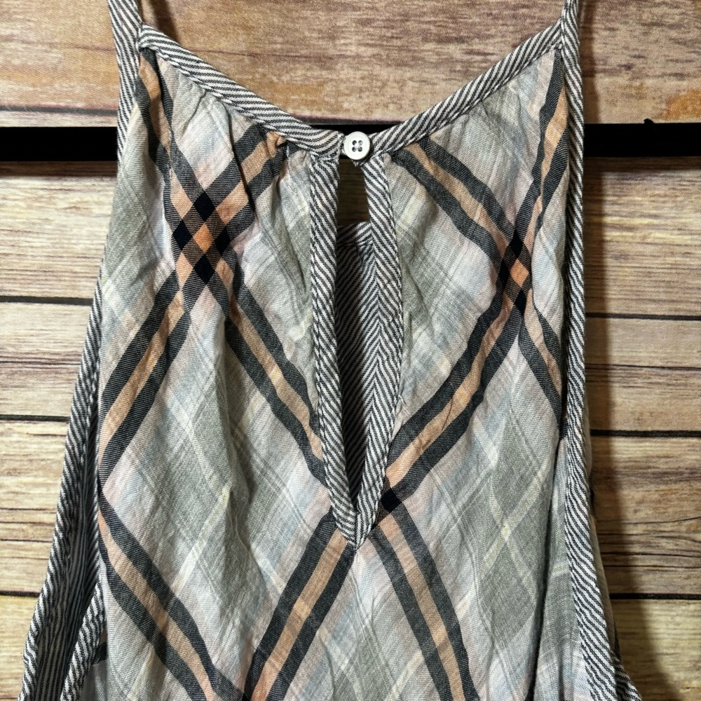 Bella Dahl Kia Halter Top Gray Diamond Plaid Size Medium EUC - Picture 7 of 8